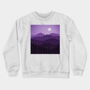 Cascade of Stars over Purple Mountains Abstract Crewneck Sweatshirt